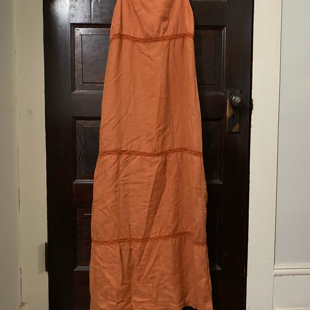 Orange Linen Fabric